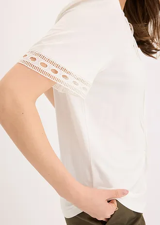 Shirt tuniek met kanten lint • wolwit • bonprix online shop