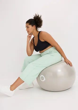 Comfort capri sportbroek met wijde pijpen, sneldrogend, Kleur: lichtrietgroen