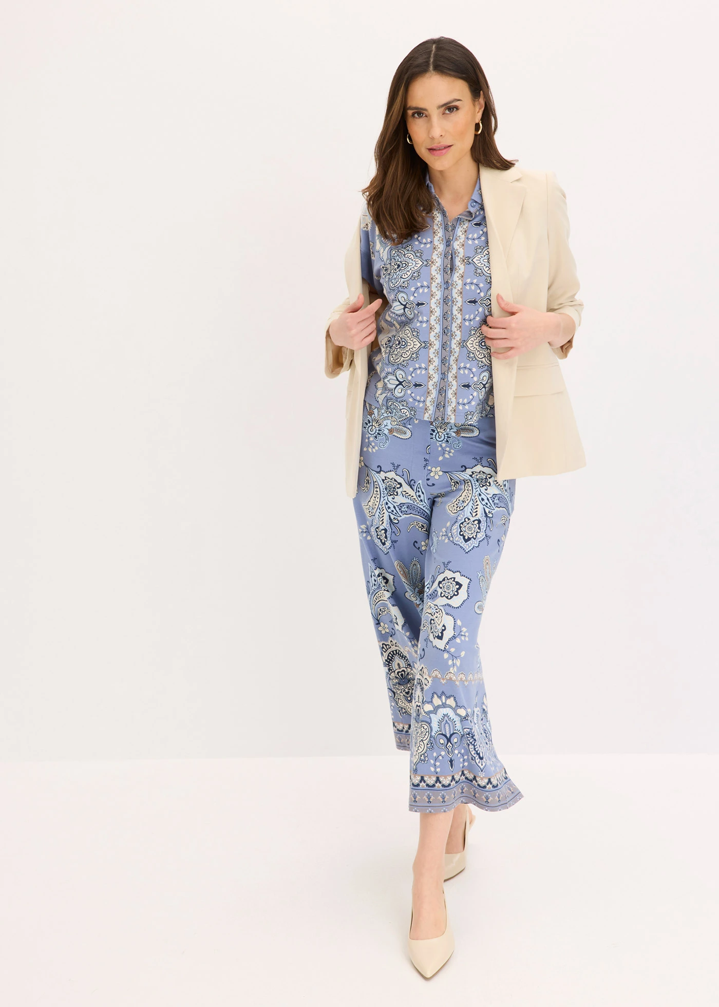 Oversize úpletová halenka • přírodní-tmavě modrá -velbloudí-matně modrá-pudrově modrá • bonprix obchod