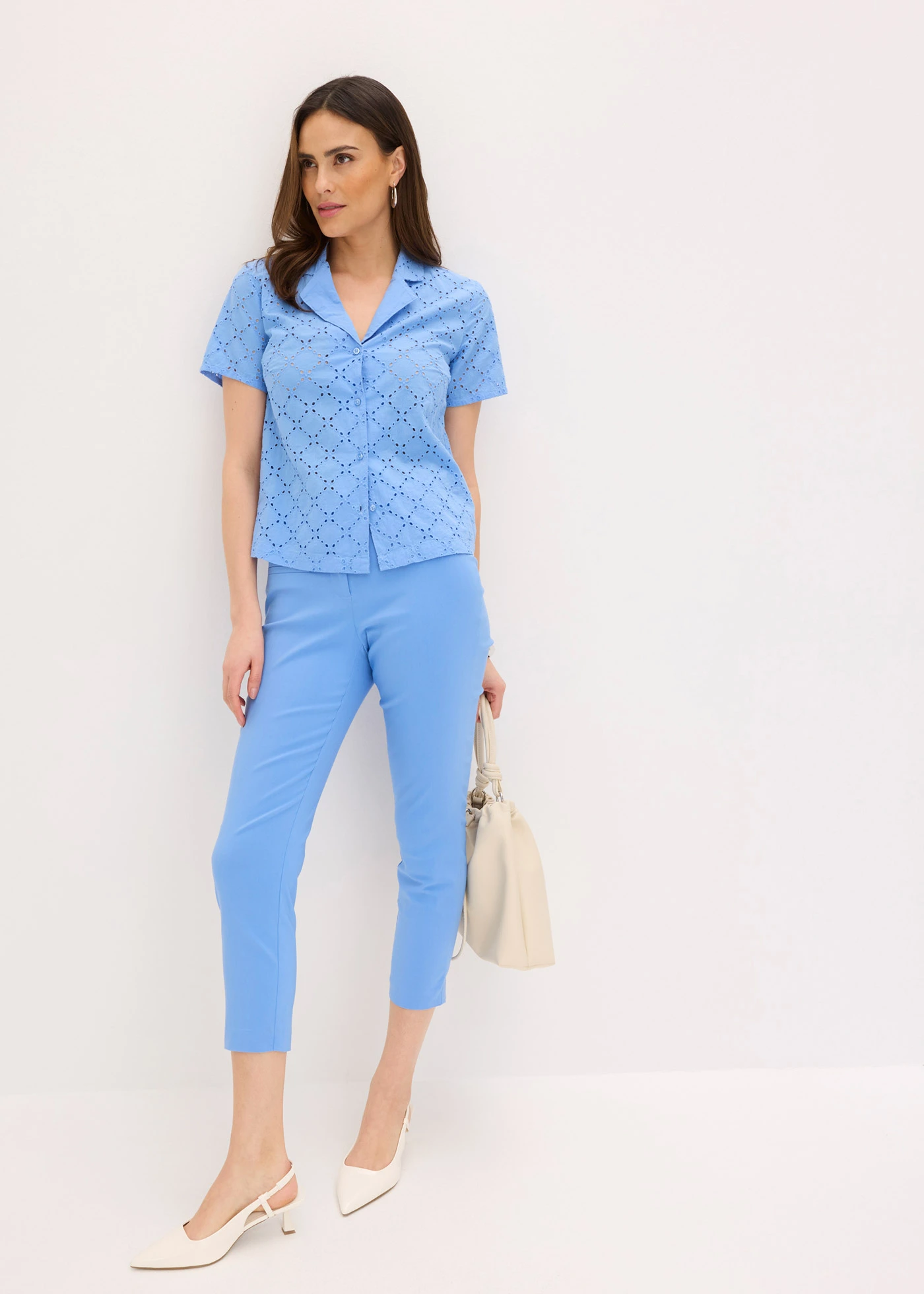 7/8 broek van bengaline • middenblauw • bonprix online shop