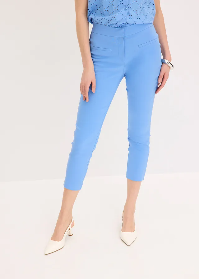 Pantalon 7/8 en bengaline • bleu moyen • product-page.page-title-suffix