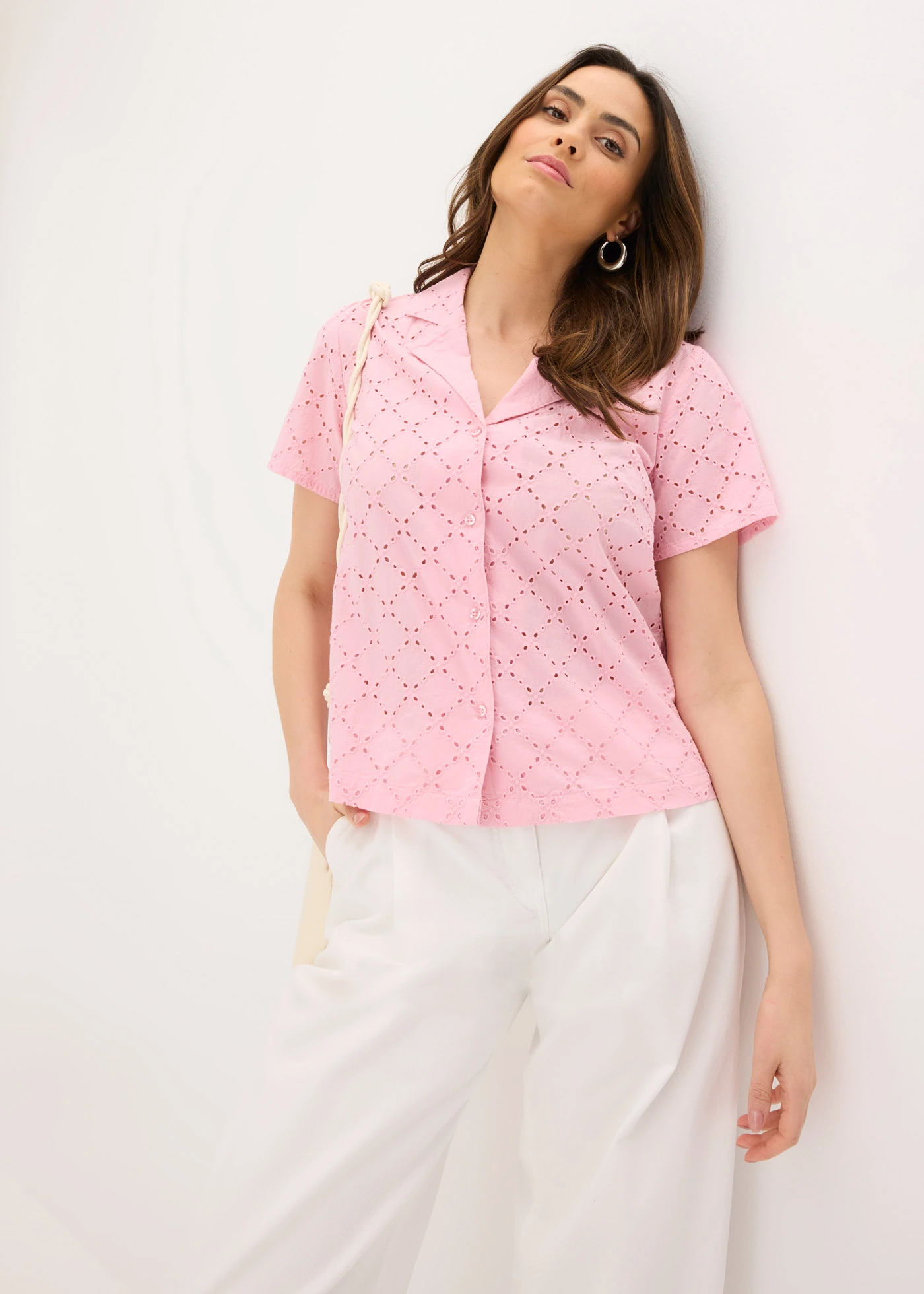 Blouse met broderie anglaise • theeroos • bonprix online shop