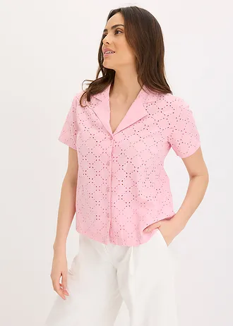 Blouse met broderie anglaise • theeroos • bonprix online shop