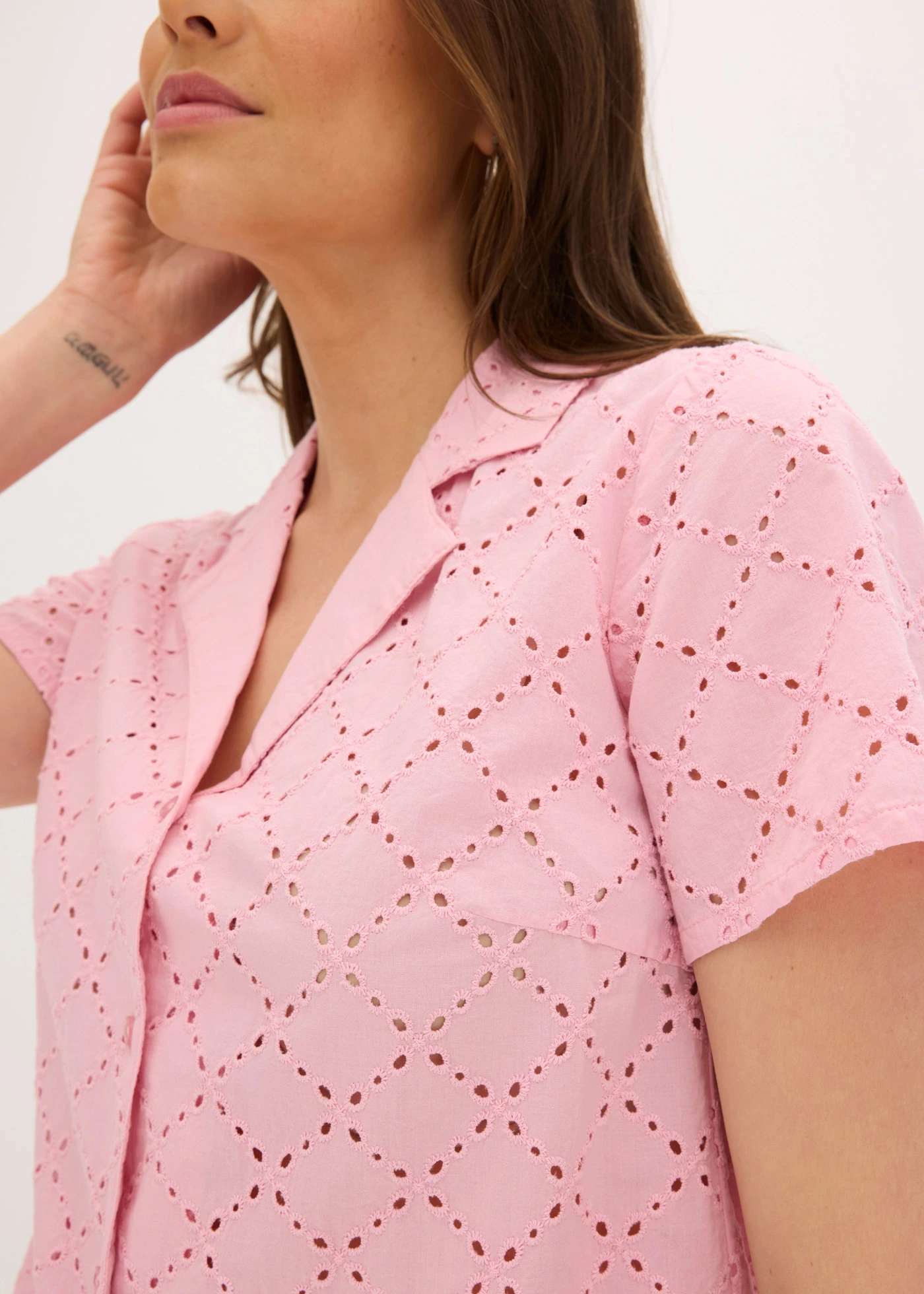 Blouse met broderie anglaise • theeroos • bonprix online shop