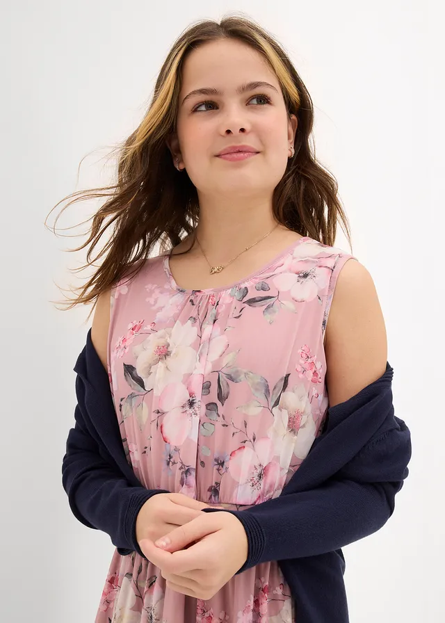 Luchtige mesh jurk met all-over print • asroze gebloemd • product-page.page-title-suffix