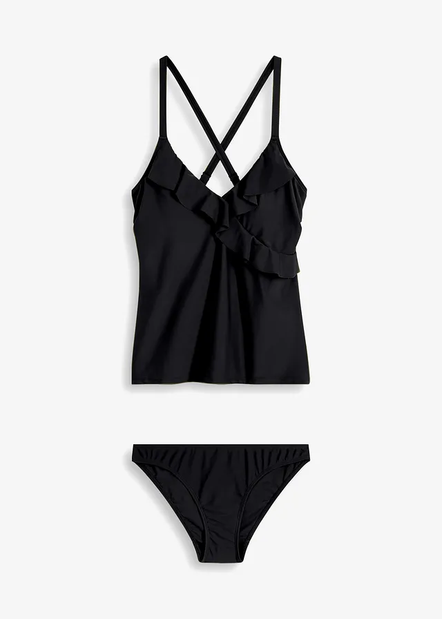 Costum de baie tankini cu volan (set/2 piese)