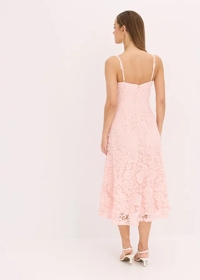 Robe en dentelle à bretelles, Couleur: rose nacré