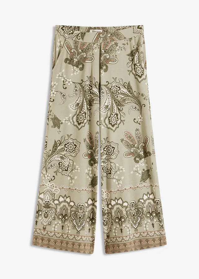 Džersejové nohavice s paisley potlačou