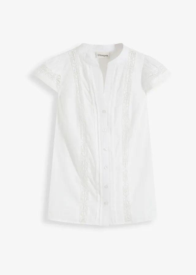 Chemisier 100% coton, Couleur: blanc cassé