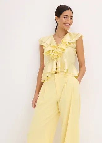 Pantalon large à pinces • jaune clair • Boutique bonprix