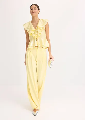 Pantalon large à pinces • jaune clair • Boutique bonprix