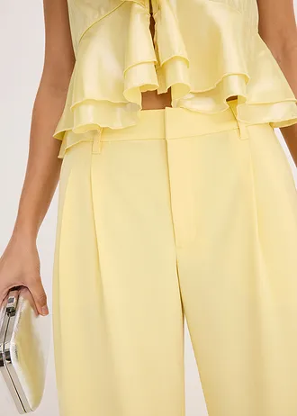 Pantalon large à pinces • jaune clair • Boutique bonprix