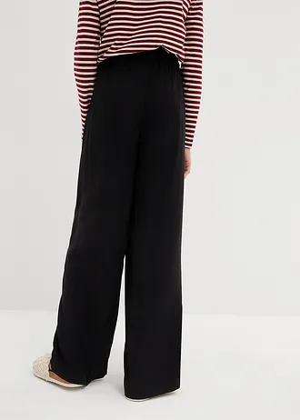 Palazzo broek van zacht viscose • zwart • bonprix online shop