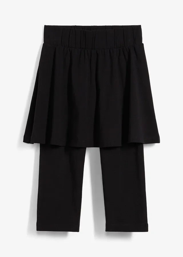 Capri legging met geïntegreerde rok • zwart • bonprix online shop