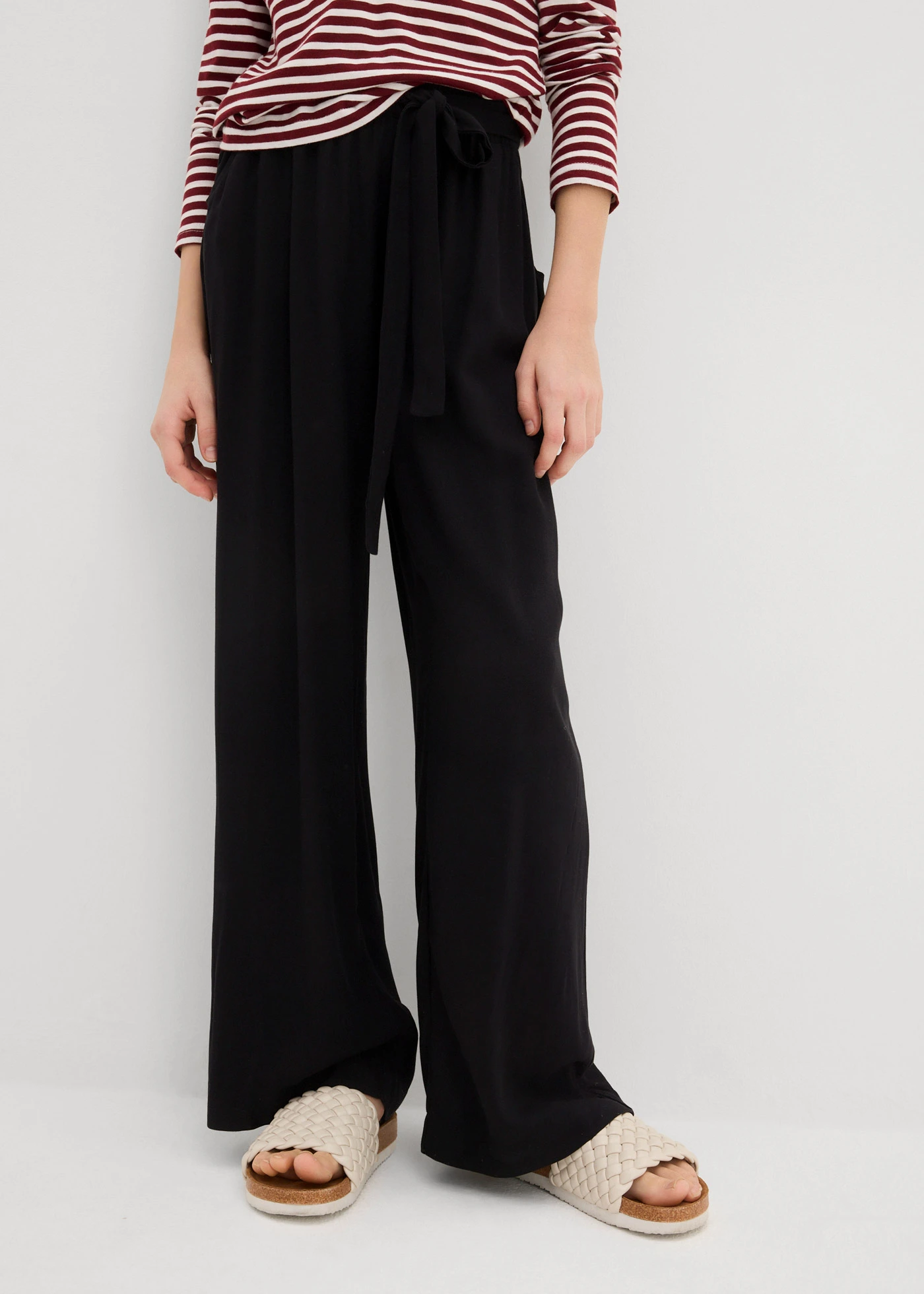 Palazzo broek van zachte viscose • zwart • bonprix online shop