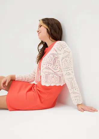 Bolero cu broderie și mâneci 3/4 • alb • magazin bonprix