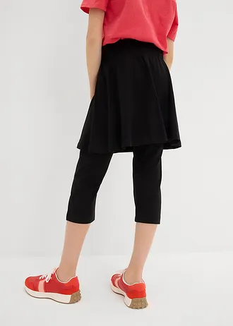Capri legging met geïntegreerde rok • zwart • bonprix online shop