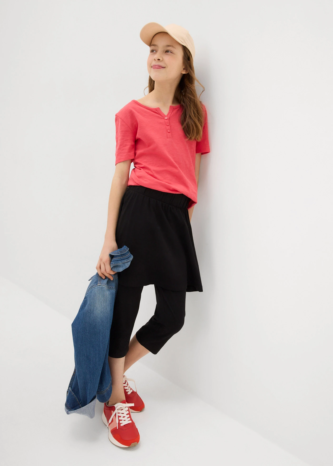 Legging 3/4 avec jupe intégrée • noir • Boutique bonprix