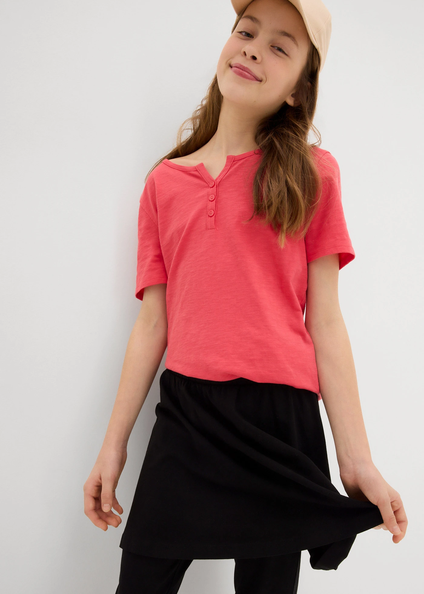 Capri legging met geïntegreerde rok • zwart • bonprix online shop