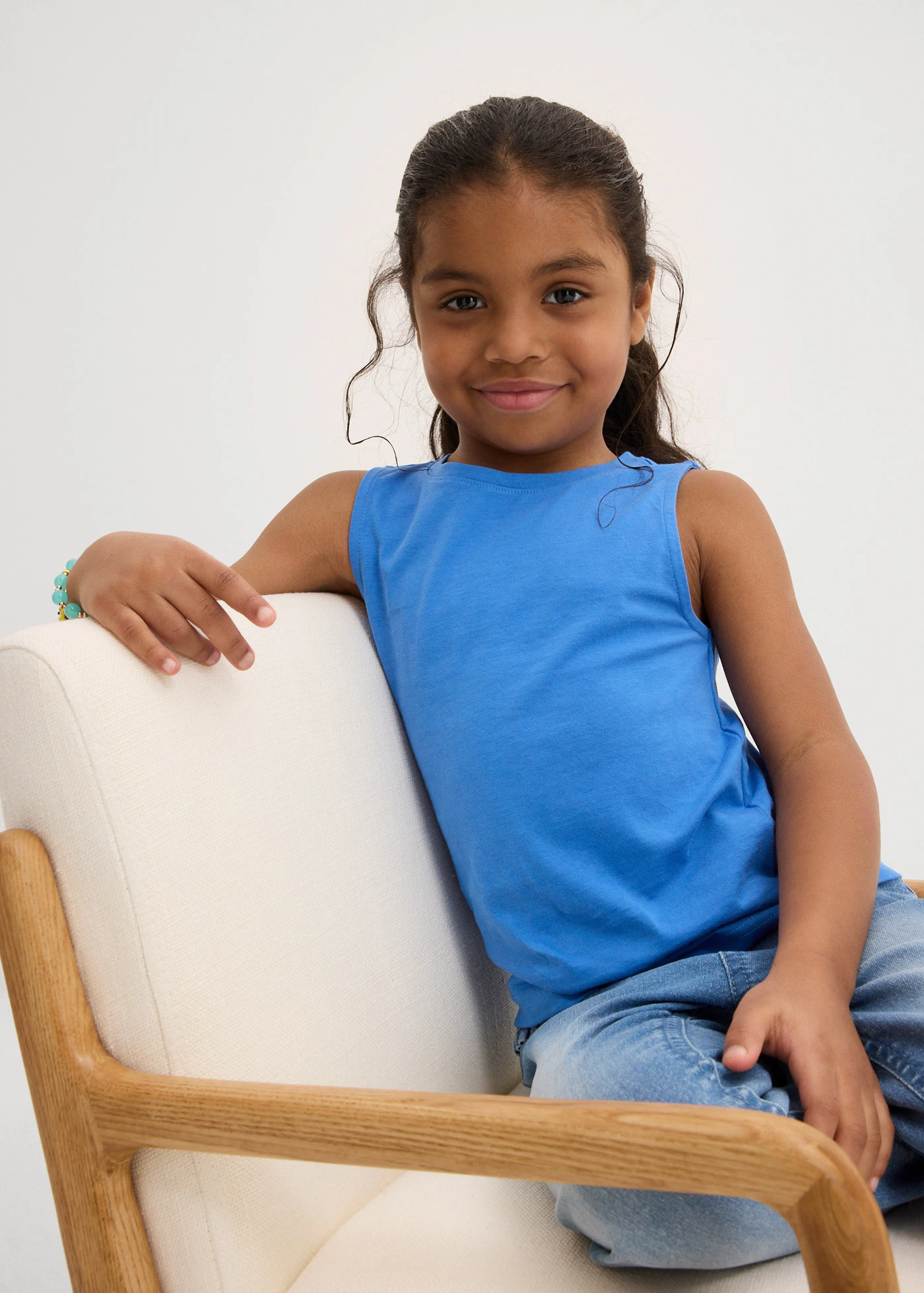 Top van puur biologisch katoen ( set van 3) • gletsjerblauw+natuurbeige+donkerblauw • bonprix online shop