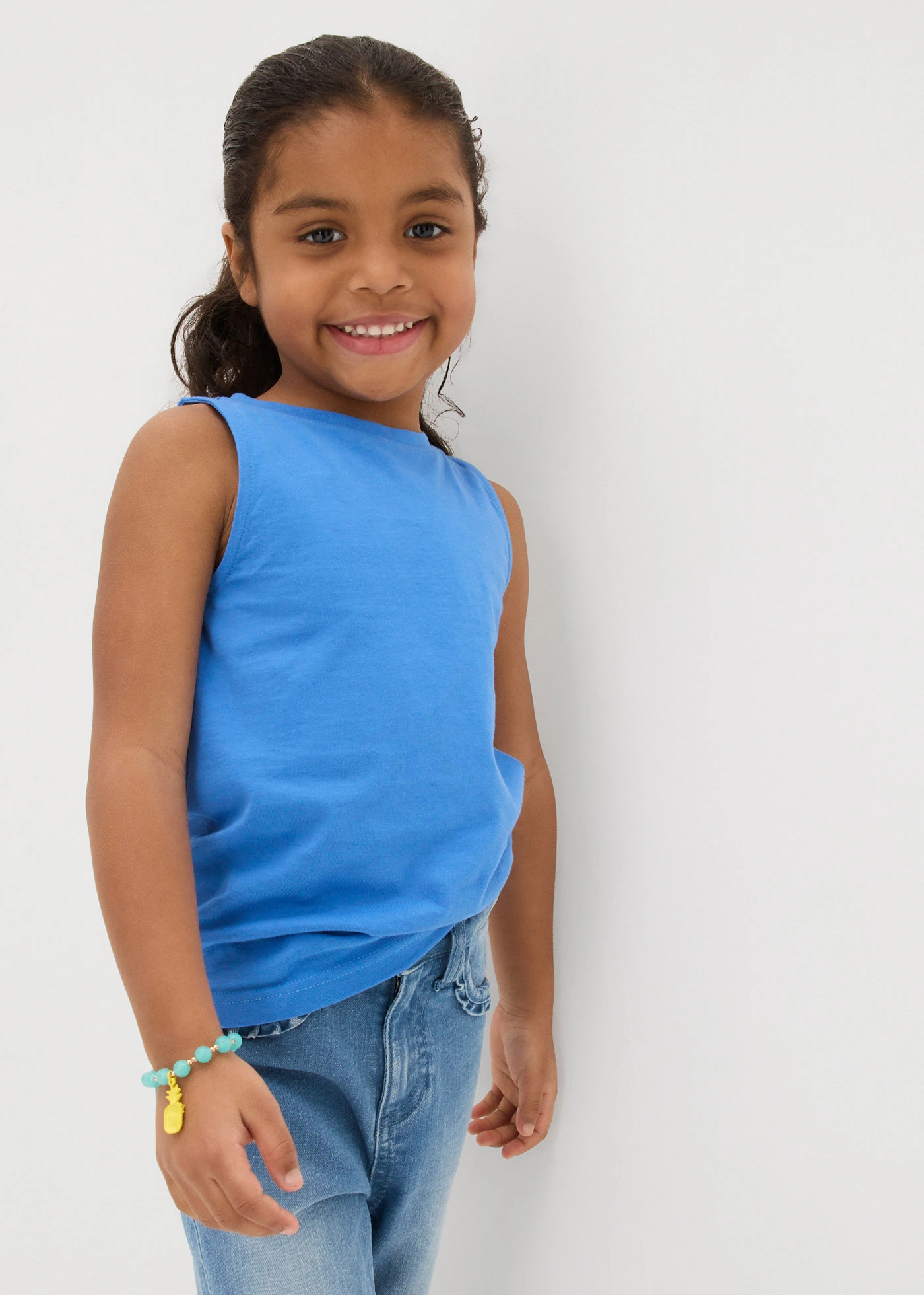 Top van puur biologisch katoen ( set van 3) • gletsjerblauw+natuurbeige+donkerblauw • bonprix online shop