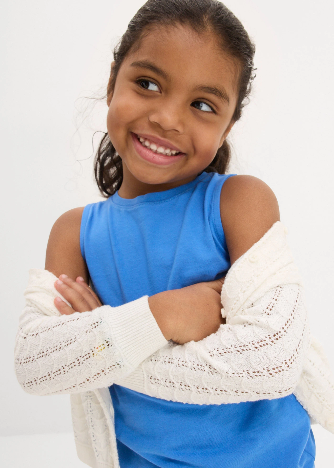 Top van puur biologisch katoen ( set van 3) • gletsjerblauw+natuurbeige+donkerblauw • bonprix online shop