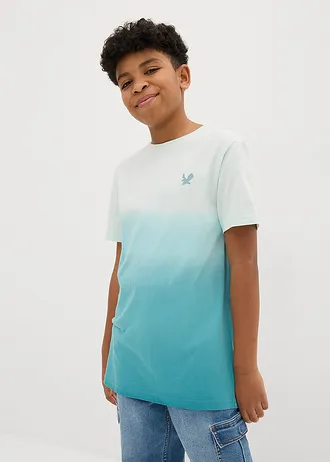 Jongens T-shirt van biologisch katoen met kleurverloop • pastelmint/zeegroen • bonprix online shop