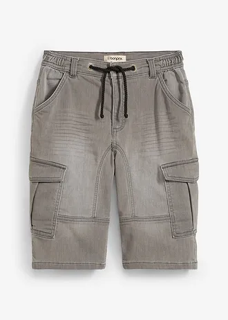 Džínové bermudy z teplákoviny, Regular Fit • světle šedý denim • bonprix obchod