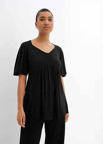 T-shirt in een viscosemix • zwart • bonprix online shop