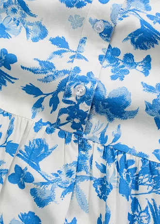 Robe-tunique en viscose fluide • bleu glacier/bleu clair/écru floral • Boutique bonprix