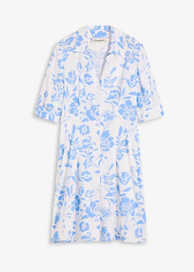 Rochie cu guler de cămașă, din viscoză vaporoasă