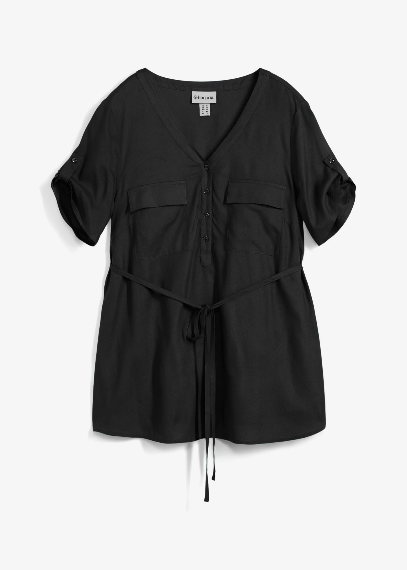 Zwangerschapsblouse/voedingsblouse van viscose • zwart • bonprix online shop