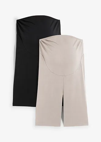 Korte zwangerschapslegging (set van 2) met biologisch katoen, Kleur: nude+zwart