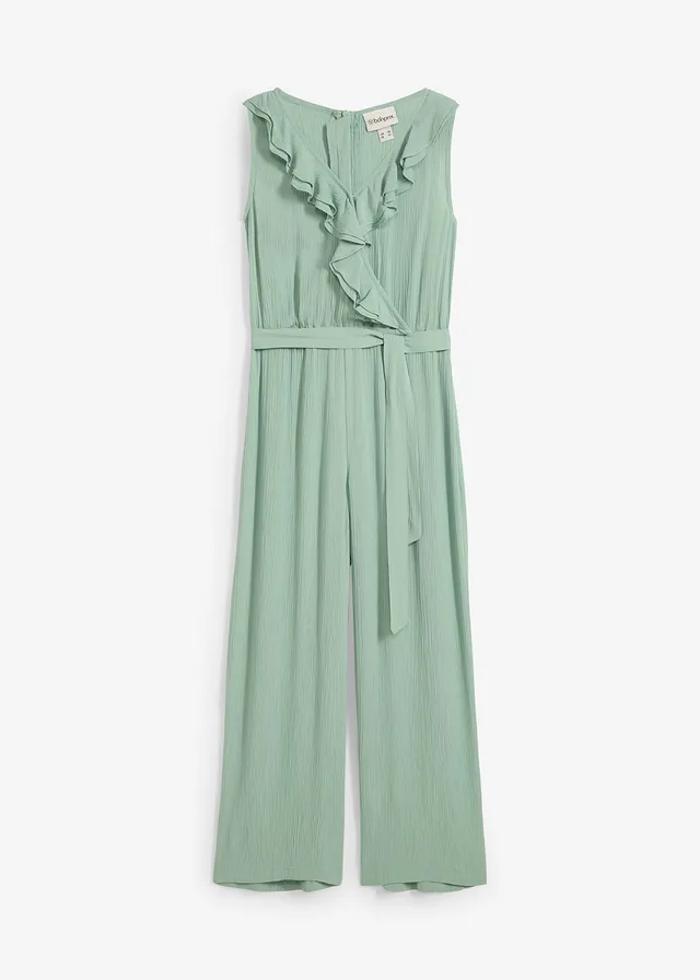 Jumpsuit van gestructureerde crinkle