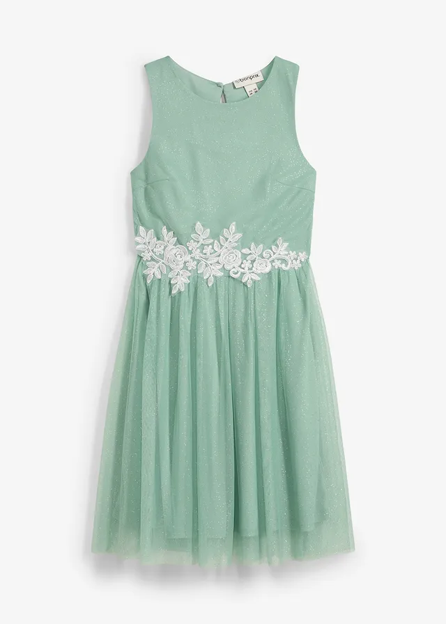 Rochie midi cu inserție din dantelă
