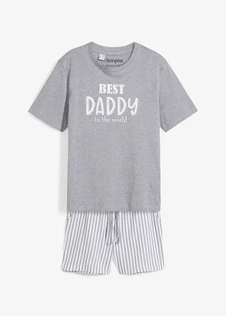 Pijama scurtă • gri melanj/alb dungat • magazin bonprix