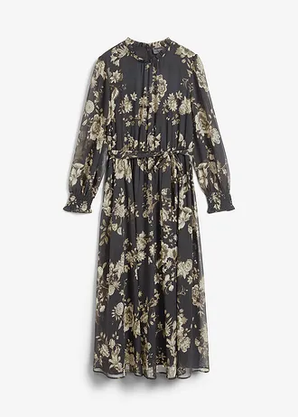Robe en mousseline • noir/roseau mat floral • Boutique bonprix