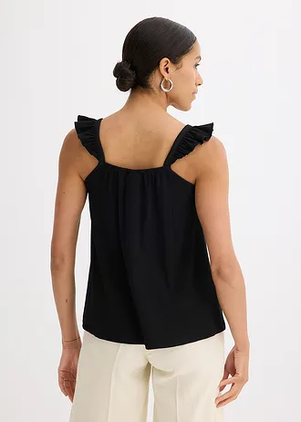 Top van jersey, Kleur: zwart