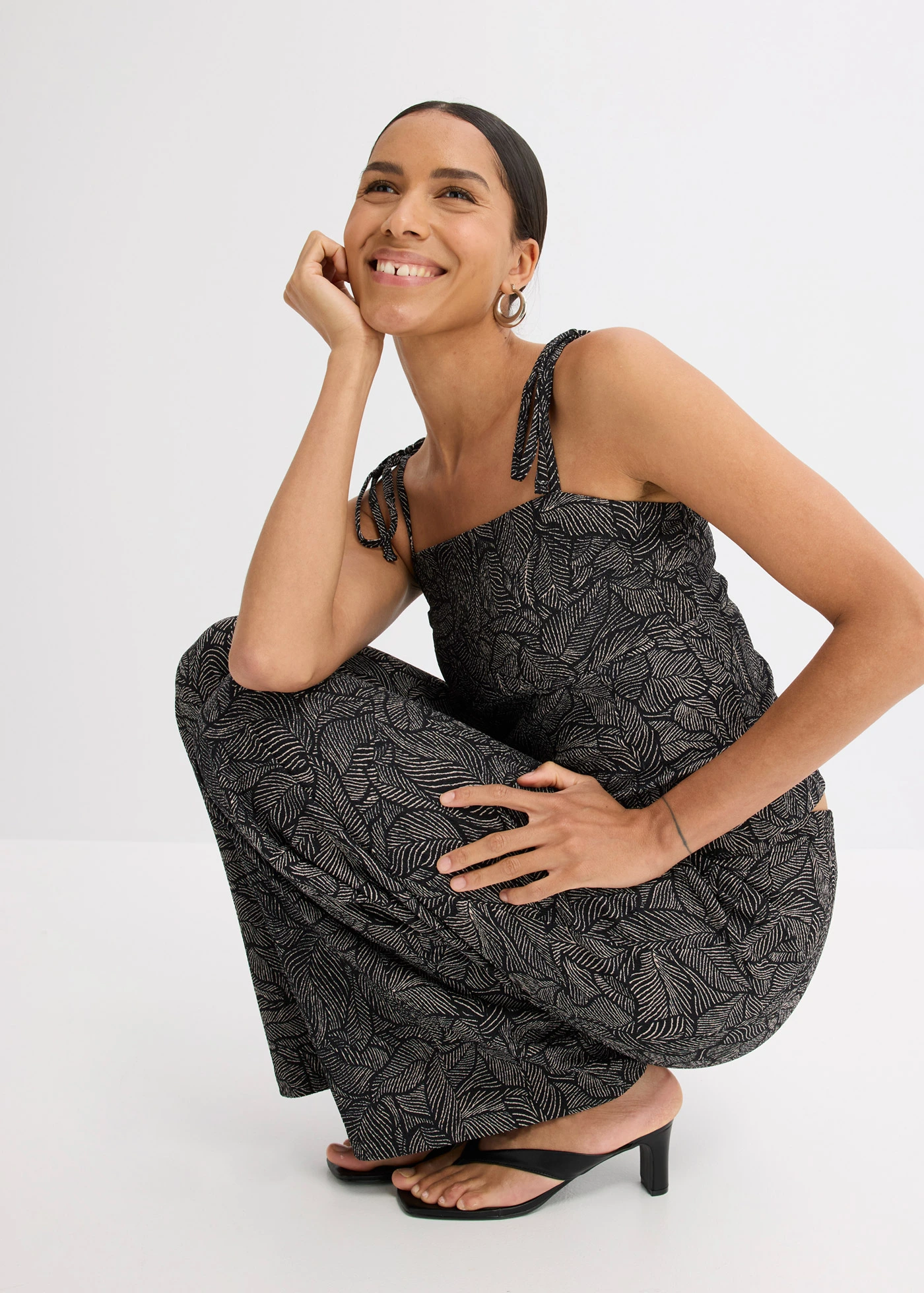 Top z žerzejového krepu • černo-bílá s potiskem • bonprix obchod