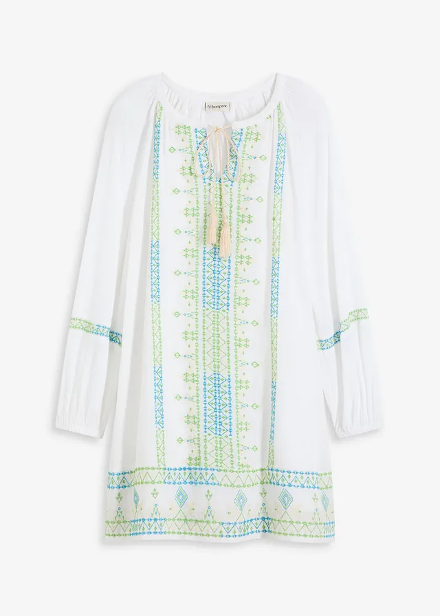 Robe courte, Couleur: blanc imprimé