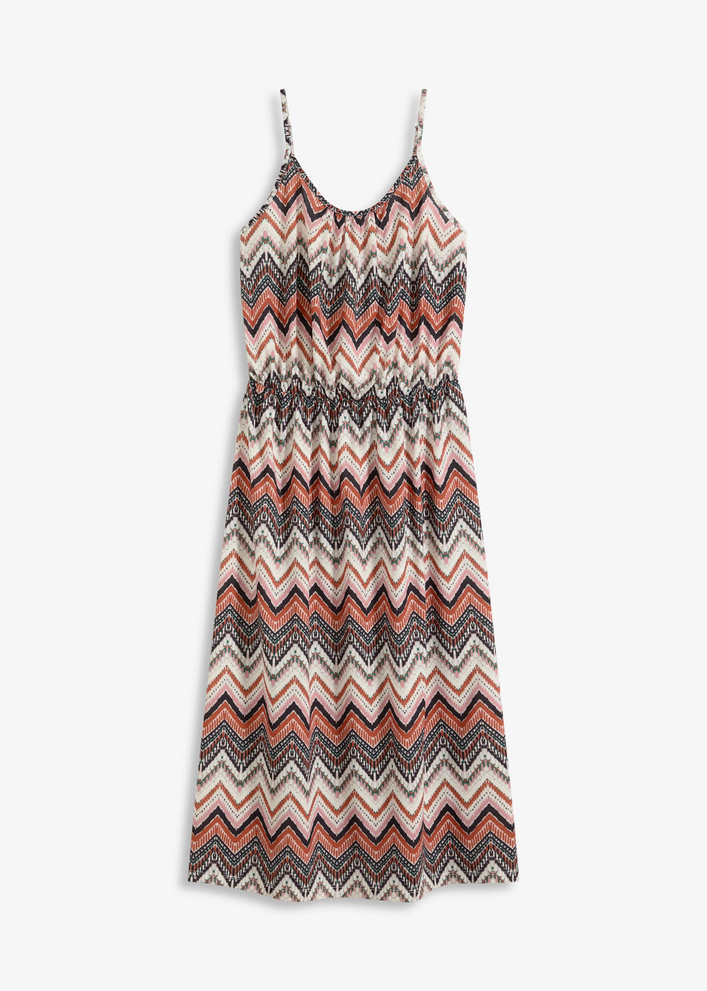 Potištěné šaty na ramínka • přírodní bílo-hnědá s potiskem • bonprix obchod