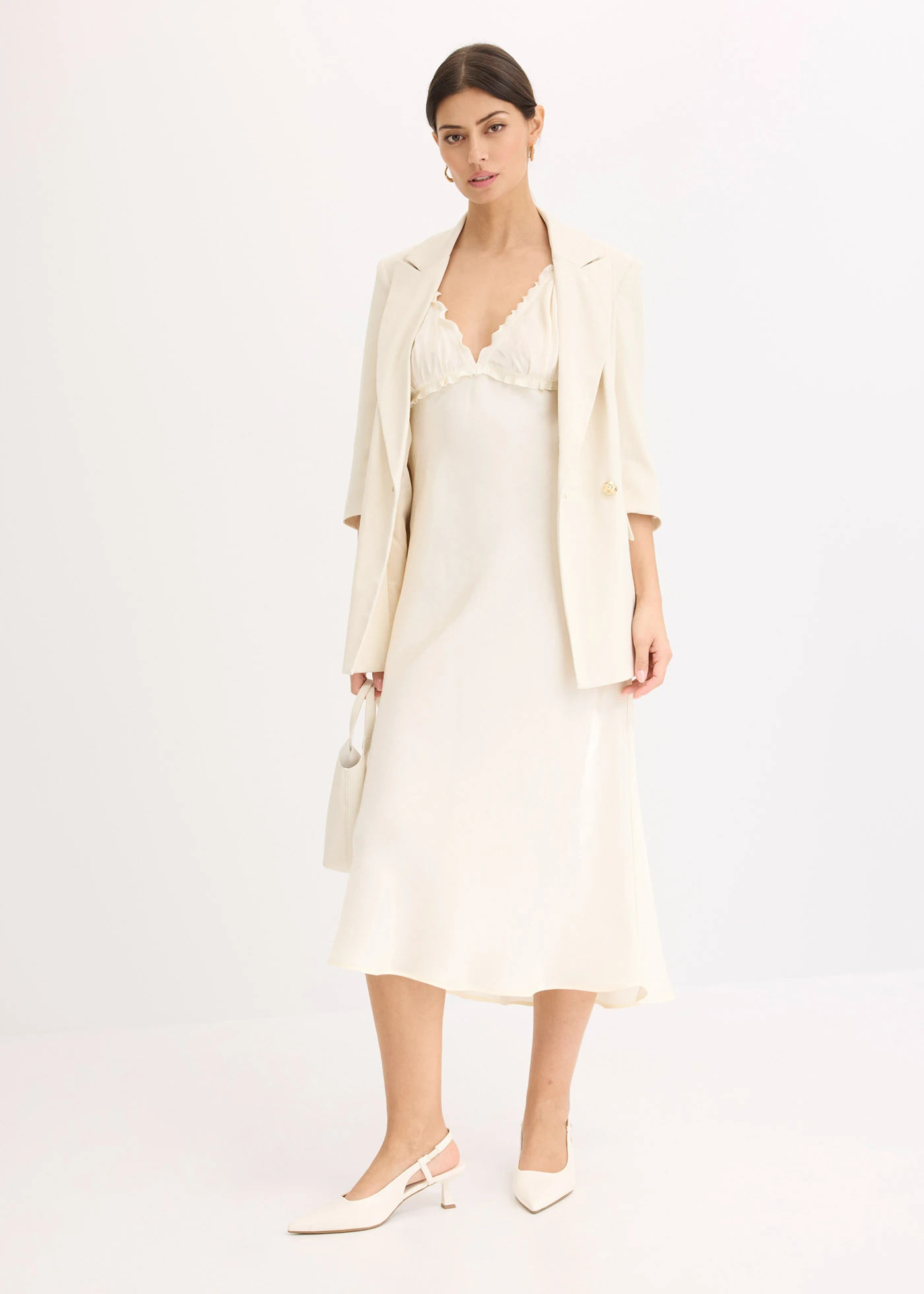 Maxi jurk van soepel satijn • champagnekleur • bonprix online shop