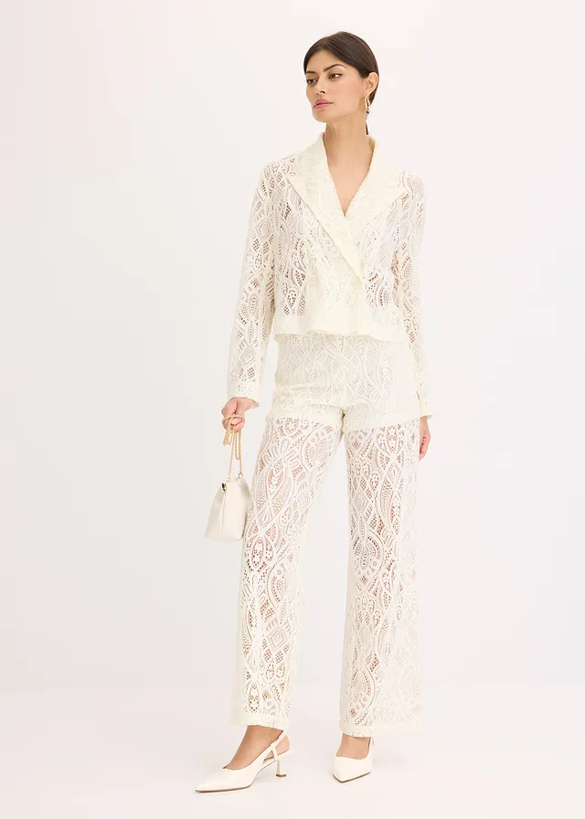 Pantalon en dentelle, Couleur: crème