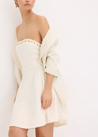 Šaty s ozdobným řetízkem • přírodní bílá • bonprix obchod