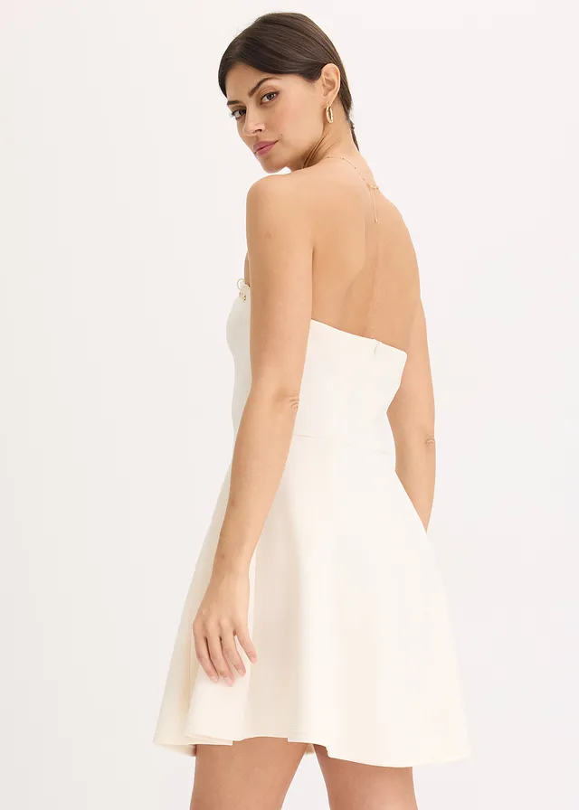 Robe avec détail chaîne, Couleur: écru