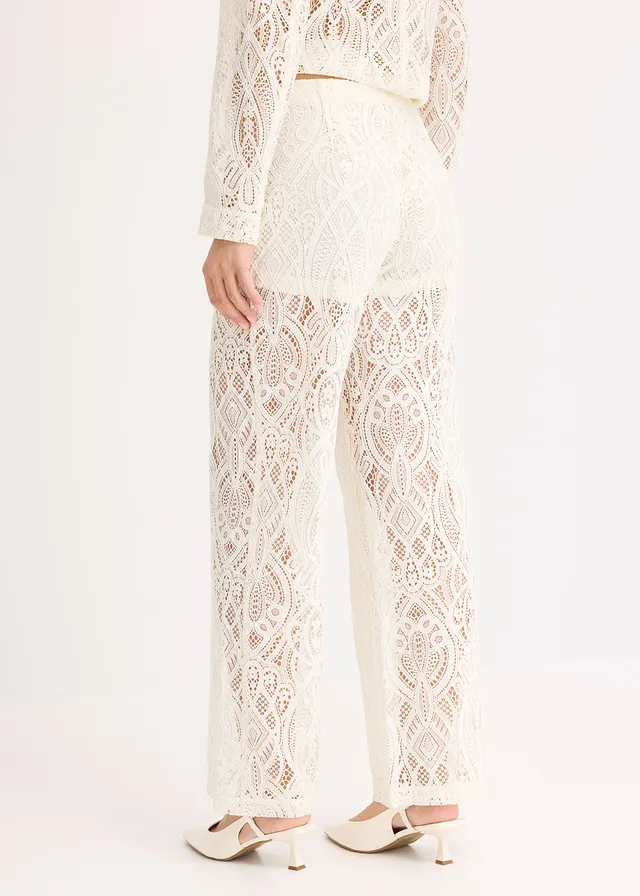 Pantalon en dentelle, Couleur: crème
