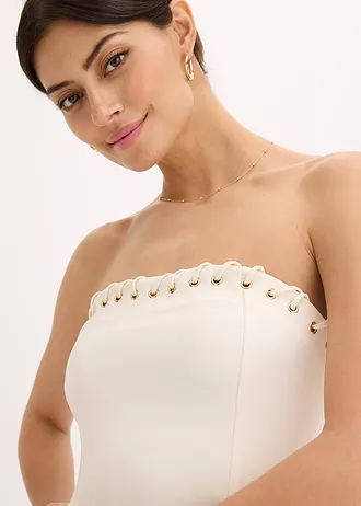 Šaty s ozdobným řetízkem • přírodní bílá • bonprix obchod