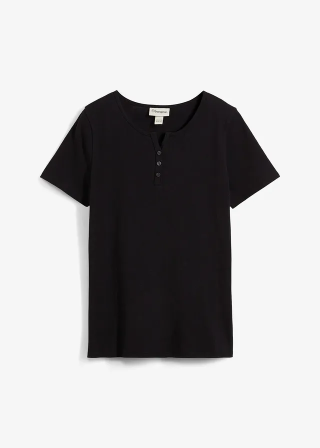 Bluză henley din bumbac organic 100%