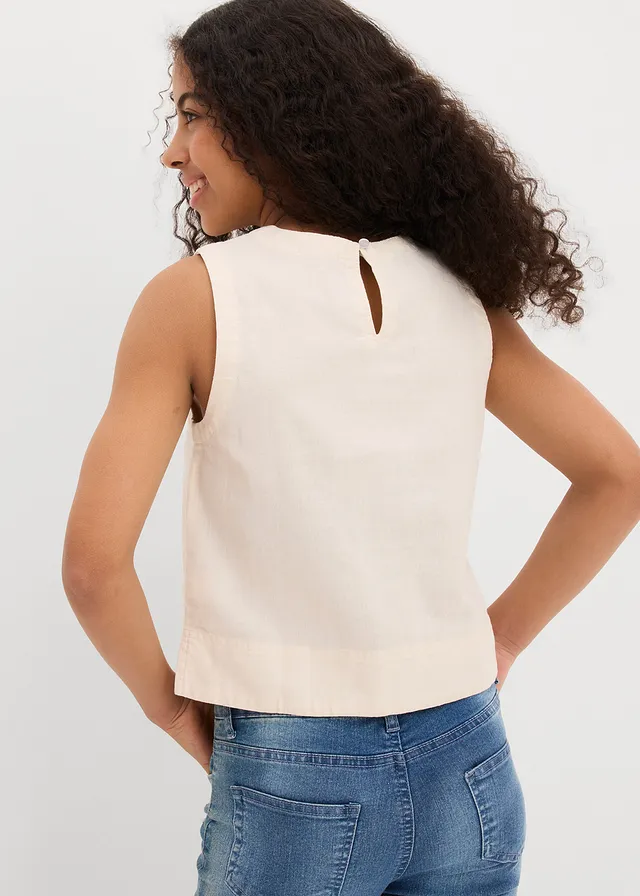 Blousetop van linnenmix • natuurbeige • product-page.page-title-suffix