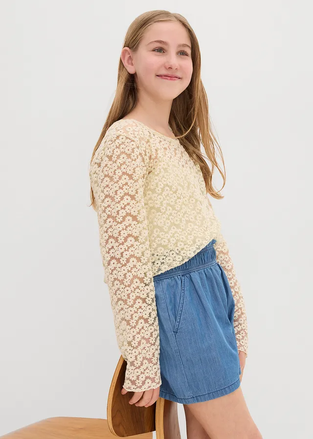 Short 100% coton avec taille élastiquée • bleu denim • product-page.page-title-suffix